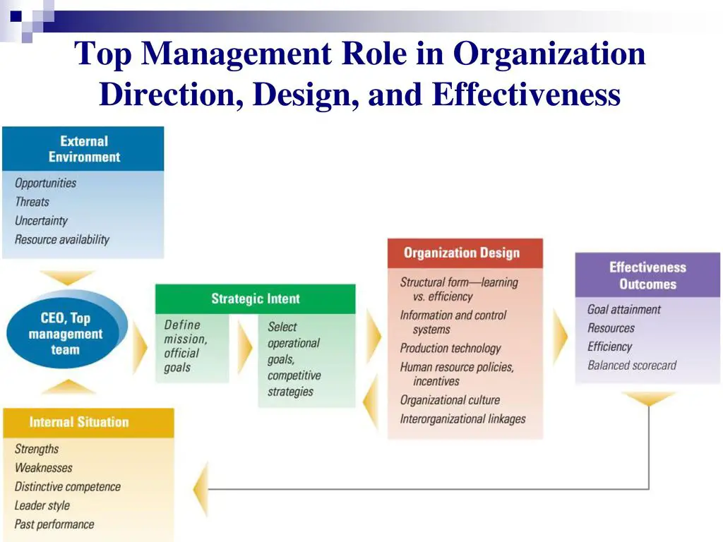 illustration of managers role in strategic direction of organization desing